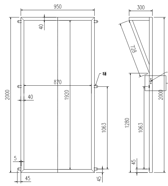 Imagen de Marco de puerta con vano de 87 x 192 centímetros.
